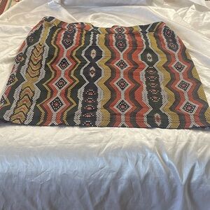 New York & Company Zigzag Mini Skirt - Red, Black, Gold